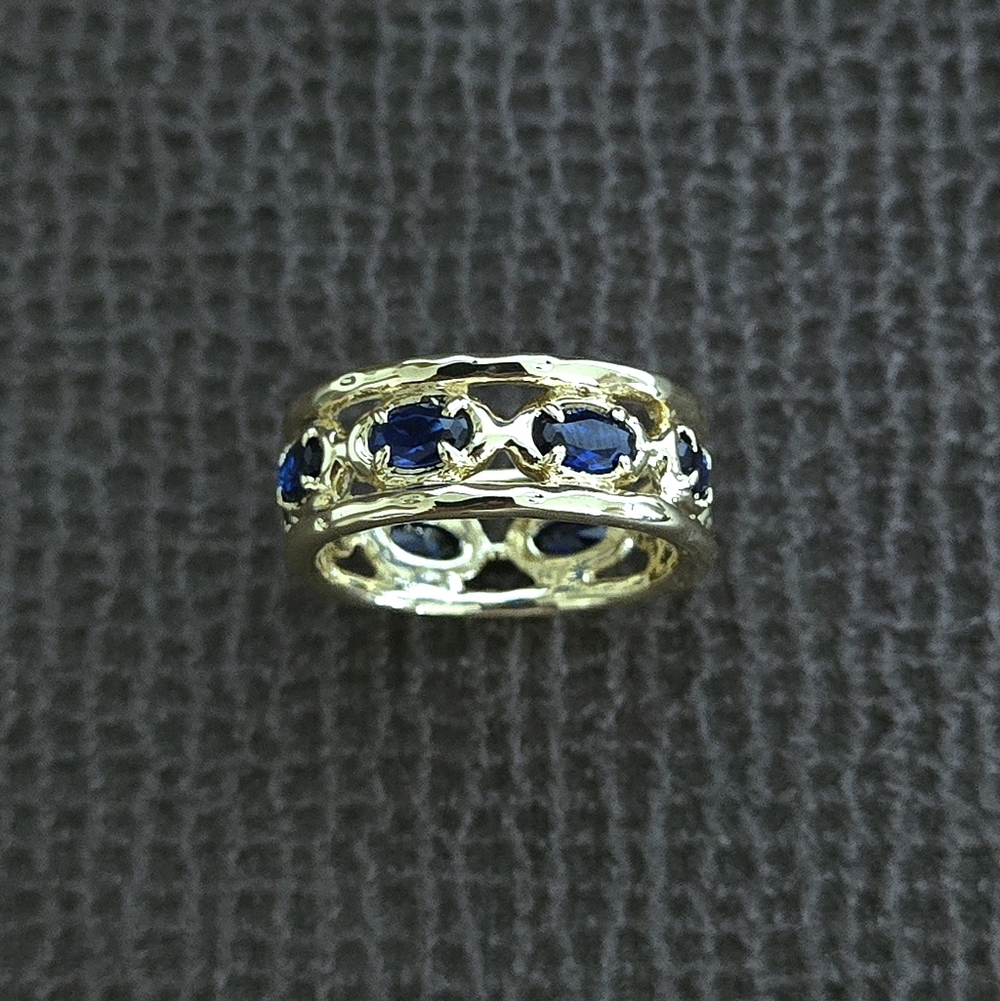 Zeyzey Gold💛 Double✌️ Band with Blue💙 Crystals💎 Ring💍 - NWT - Picture 16 of 16